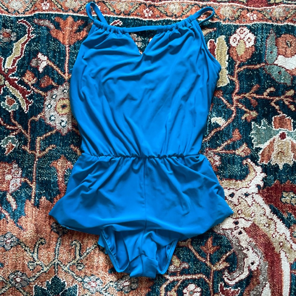 Vintage inspired dark turquoise one piece bathing suit from Aqua Green.